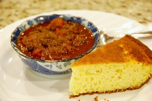 Azuki Bean Chili with Homemade Cornbread