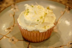 Kaffir Lime & Lemongrass Leaf Cupcakes with Coconut Frosting