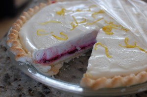 Lemon Raspberry Chiffon Pie