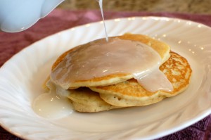 Gluten free pancakes with coconut syrup