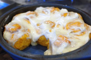 Carrot Ginger Walnut Rolls with Cream Cheese Frosting