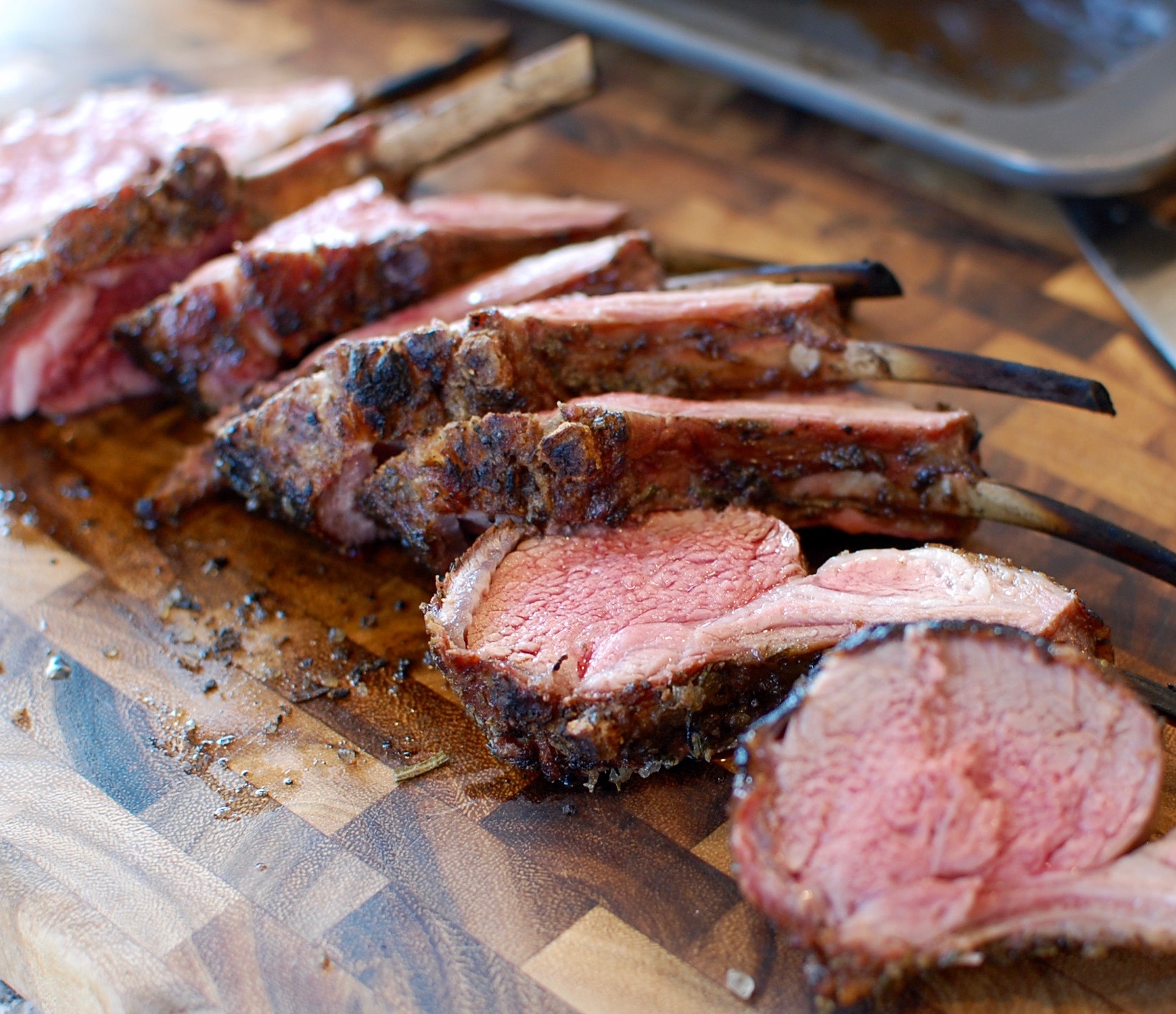 Grilled Rack Of Lamb Using A Big Green Egg Kamado Style Bbq Grill The 350 Degree Oven
