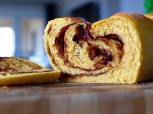 Pumpkin Cinnamon Swirl Yeast Bread